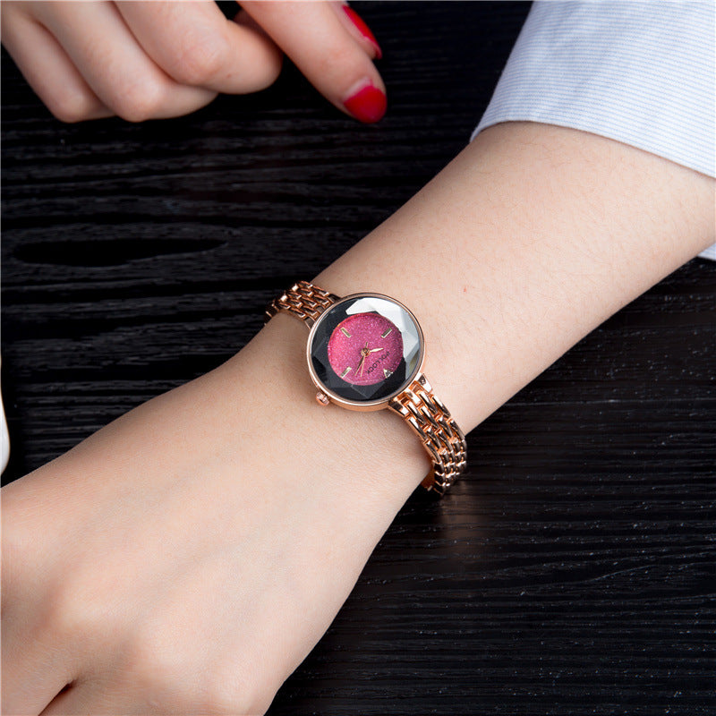 Full Diamond Starry Sky Rose Gold Tassel Strap Fashion Women Quartz Watch