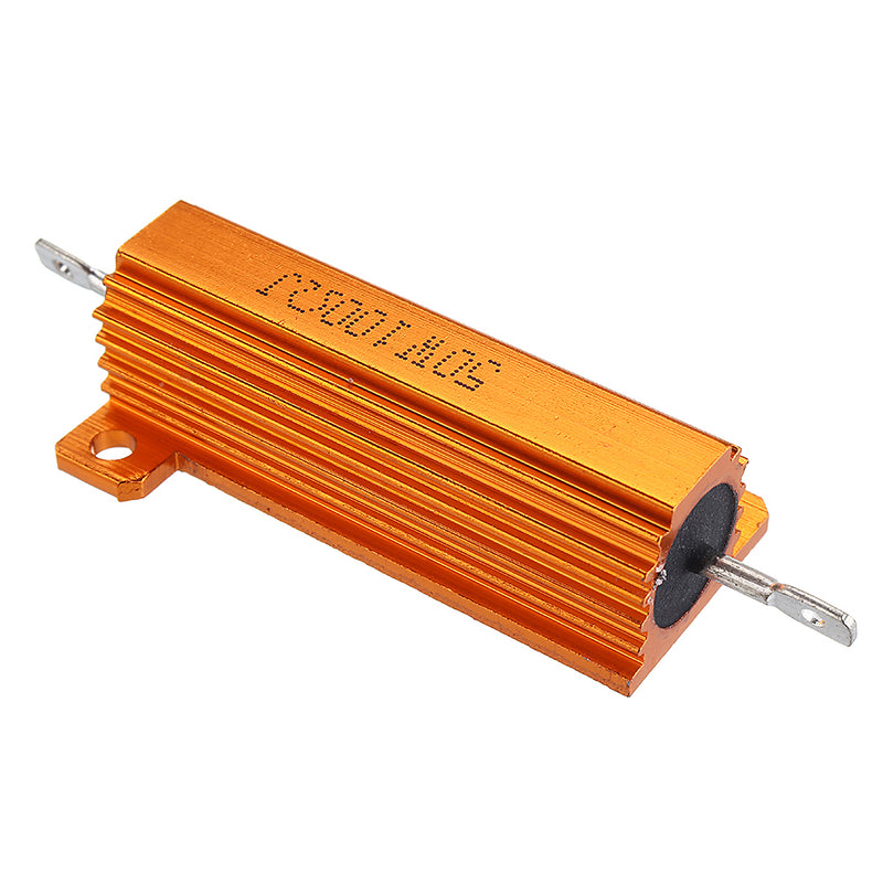 RX24 50W 100R 100RJ Metal Aluminum Case High Power Resistor Golden Metal Shell Case Heatsink Resistance Resistor
