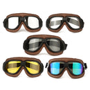 Motorcycle Retro Goggles Flying Scooter Helmet Windproof Glasses Anti-UV Brown Frame