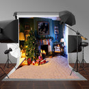 5x7FT Vinyl Christmas Tree Fireplace Bedroom Photography Backdrop Background Studio Prop