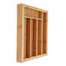 Bamboo Expandable Wooden Cutlery Tray Holder Tidy Retractable Drawer Organizer Kitchen Storage Container