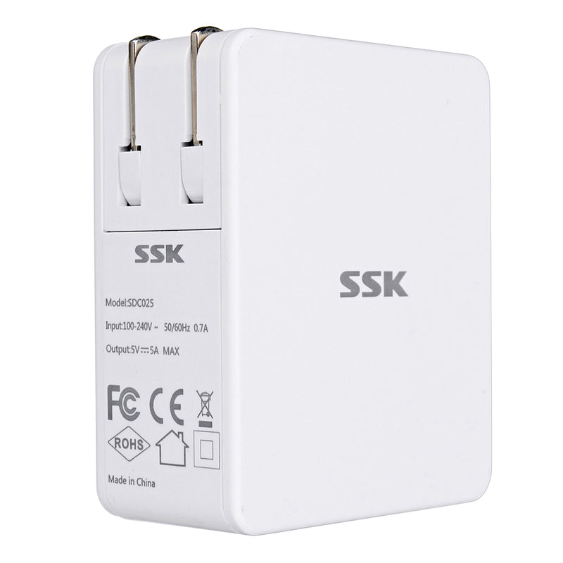 SSK 4 USB Port 5V 5A US Plug USB Charger Tablet Charger