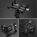 GUB G-91 Anti-Slip 4.0-6.5Inch Universal Bicycle Phone Holder USB Charging Aluminium Alloy Bike Scooter Holder Motorcycle Handlebar Stand Holder