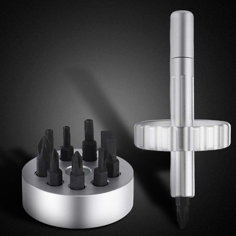 Precision Screwdriver Kit Multitool 10 in 1 Screwdriver Set with 10Pcs Screw Bits Spinner Drive Repair Tool for Watch Eyeglasses Electronic