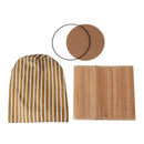 Bamboo Trash Can Foldable Wastebasket Garbage Can Waste Bins for Office Study Bathroom Living Room