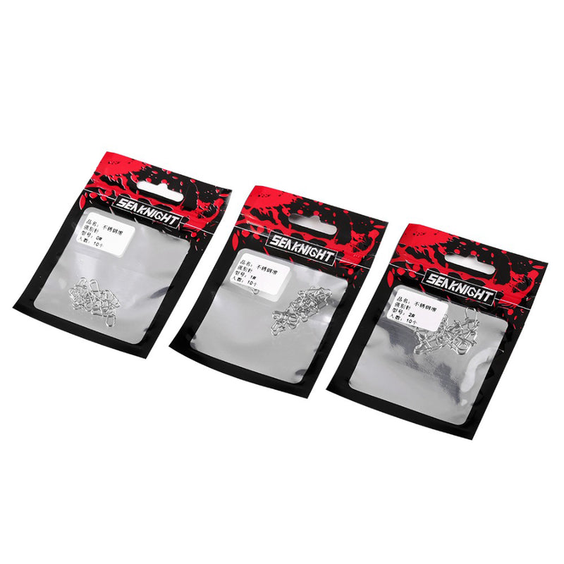 SeaKnight 10bag/100pcs  0# 1# 2# Stainless Steel Fishing Swivels Connectors Rolling Swivels Snaps