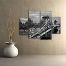 Miico Hand Painted Four Combination Decorative Paintings New York Bridge Wall Art For Home Decoration