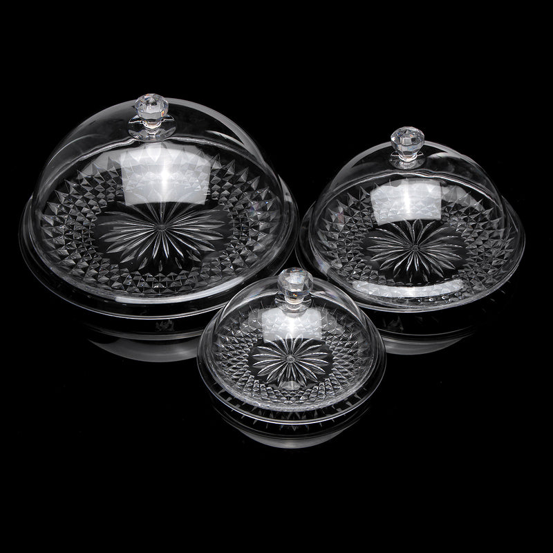Transparent Cake Stand Dome Lid Cover Cup Cake Pastry Food Display Serving Plate