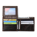 RFID Blocking Men's Purse Genuine Leather Bifold Anti Theft Credit Card Wallet