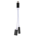 Bakeey 2 in 1 Type-C Headphone 3.5mm Jack Adapter Audio Cable for Samsung Xiaomi Huawei Letv