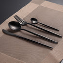 KCASA FL2 4 Pieces Food Grade 304 Stainless Steel Flatware Set Matte Dinnerware Cutlery Tableware