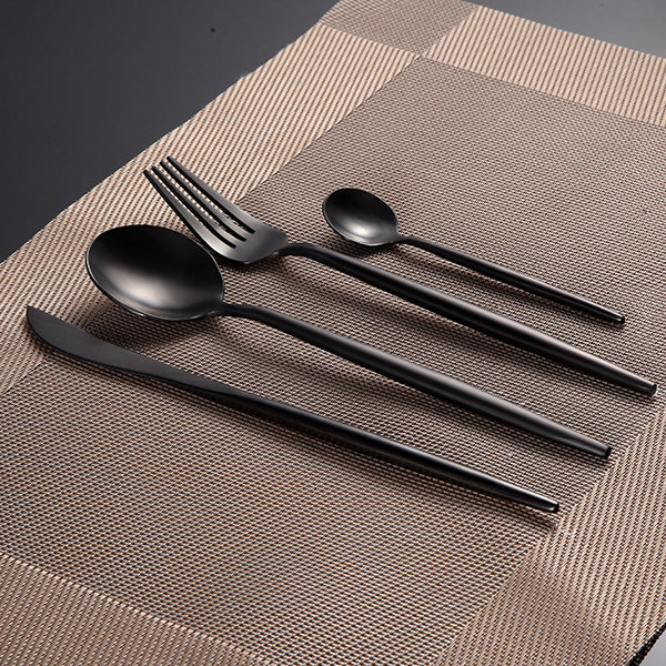 KCASA FL2 4 Pieces Food Grade 304 Stainless Steel Flatware Set Matte Dinnerware Cutlery Tableware
