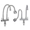 Stainless Steel Double Hole Faucet Wash Basin Swivel Water Taps Mixer Tap