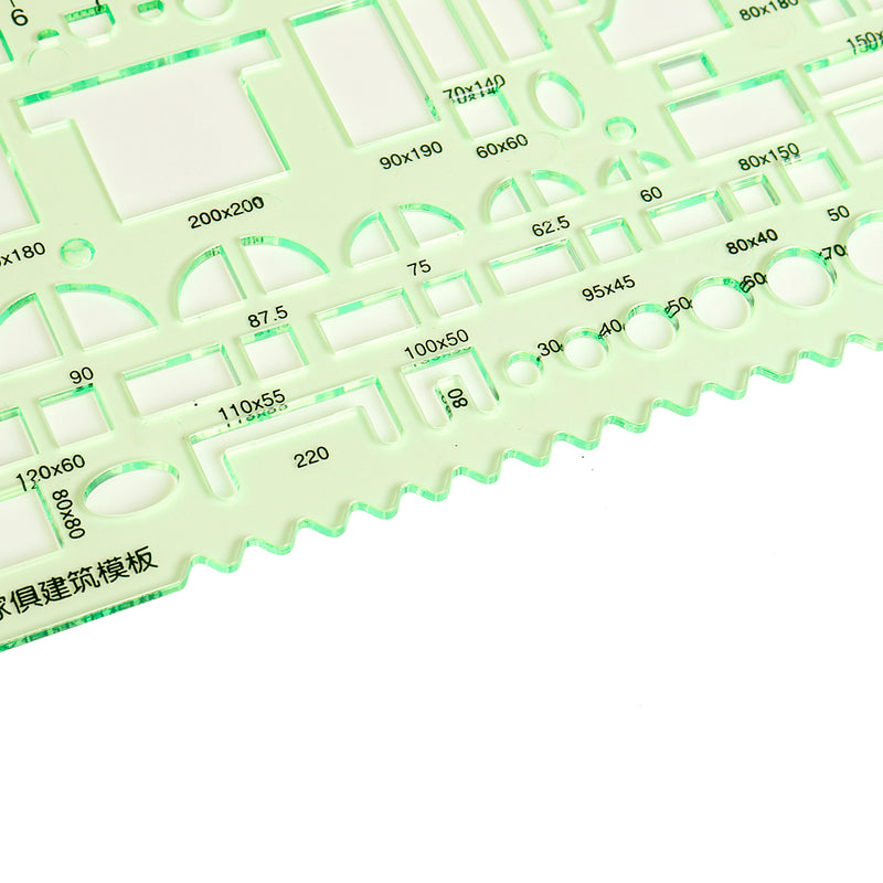 6Pcs/Set Circles Squares Geometric Formwork Drawing Templates Angle Ruler Stencil Measuring