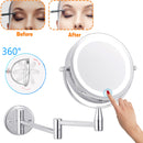 Led Makeup Mirrors With LED Light Folding Wall Mount Vanity Mirror 10x
