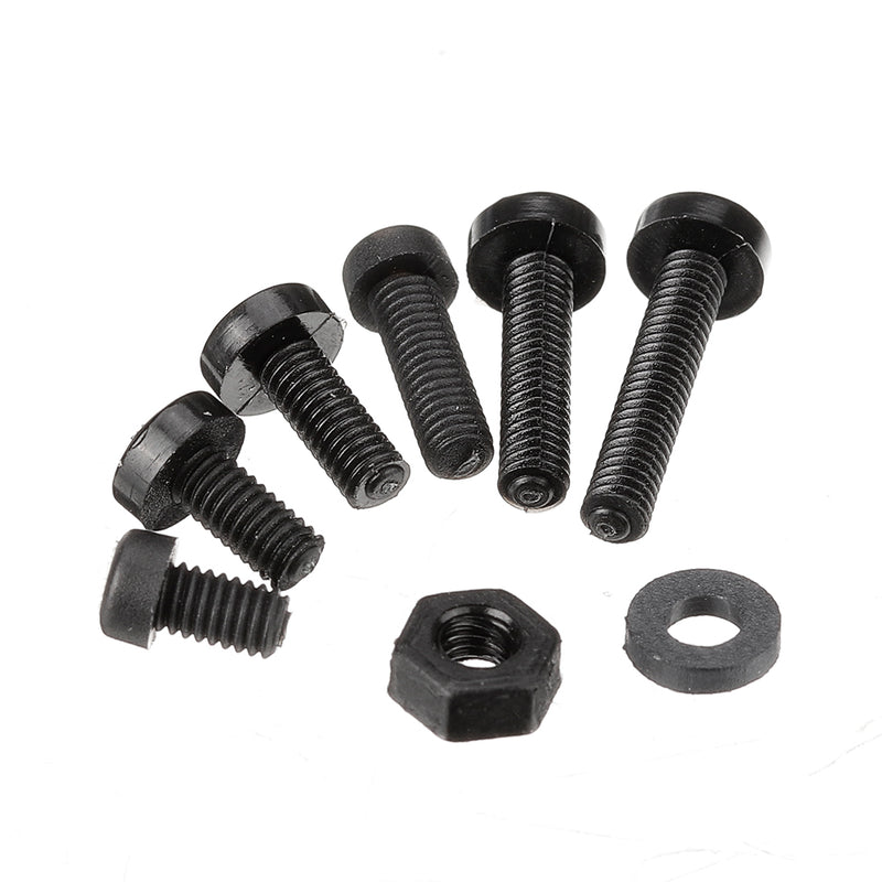 Suleve M2.5NP1 500Pcs M2.5 Nylon Screw Bolt Black Round Cross Screw Hex Nut Spacer Nylon PCB Assortment