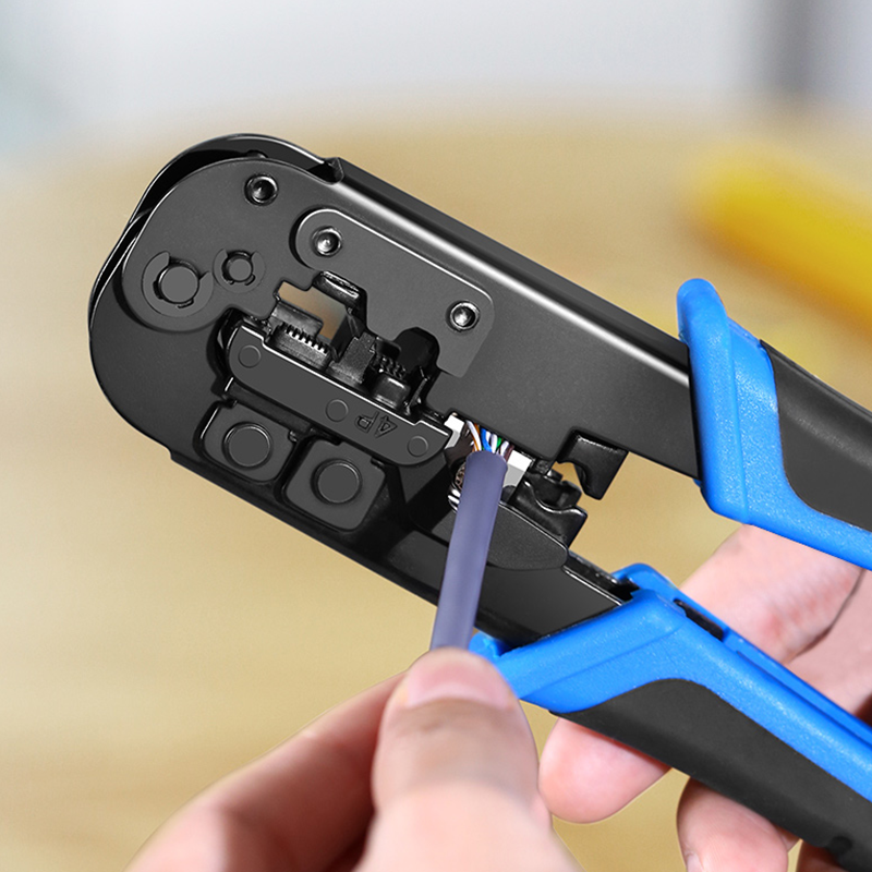 UGREEN ZJ307 RJ45 Cat6 Cat7 4/6/8P Crimper Plier Multi-function Cable Clamp Stripper Pressing Trimming Cable Clamp Plier