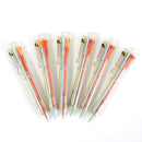 1 x Multicolor Ballpoint Pen Multifunction 8 In 1 Colorful Pressed Ballpoint Pen 0.5mm School Supply