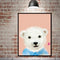 Miico Hand Painted Oil Paintings Cartoon White Bear Paintings Wall Art For Home Decoration