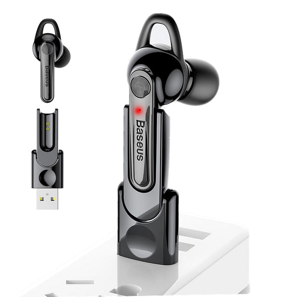 Baseus HiFi Mini Wireless bluetooth Earphone Single USB Magnetic Charging Dock Headphone with Mic
