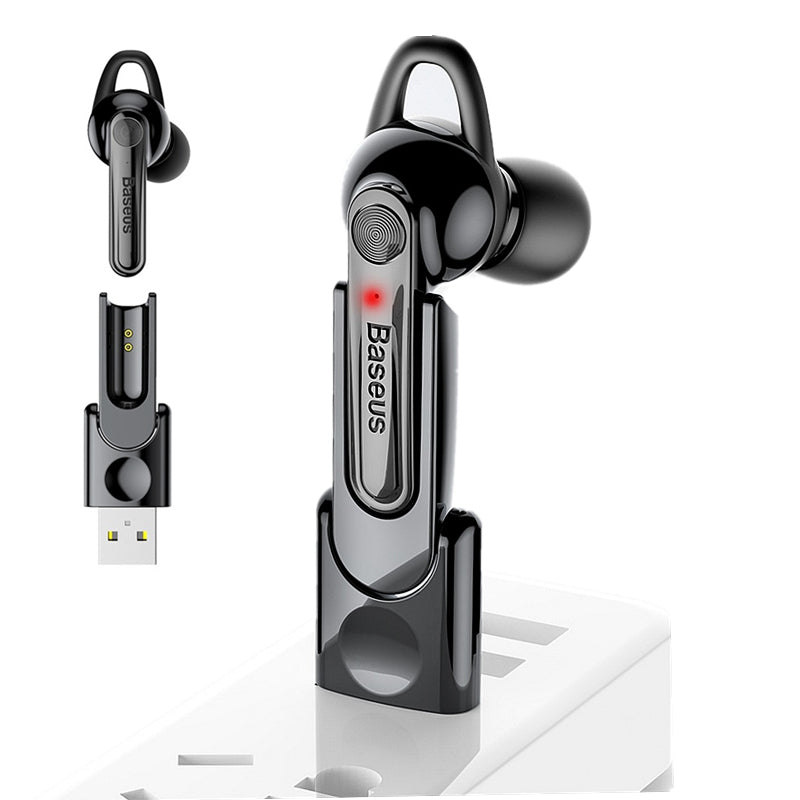 Baseus HiFi Mini Wireless bluetooth Earphone Single USB Magnetic Charging Dock Headphone with Mic