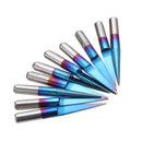 Drillpro 10pcs 0.1/0.2/0.3/0.4mm 10 Degree Flat Bottom PCB Engraving Bit Blue NANO Coated Carbide CNC Router Tool