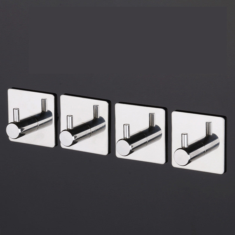 High-end Sticker Adhesive Stainless Steel Hooks Wall Door Clothes Coat Hat Hanger Kitchen Bathroom Rustproof Towel Hook