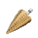 Drillpro 2pcs HSS Titanium Coated Step Cone Drill Bit 3/16-7/8 and 1/4-1-3/8 Inch Hex Shank Hole Cutter