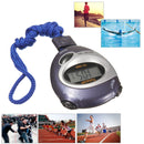 Digital Handheld Sports Stopwatch Stop Watch Time Clock Alarm Counter Timer Blue
