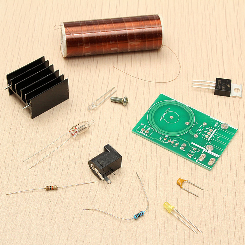 DC 12V Mini DIY Tesla Coil Kit Arc Wireless Electric Power Transmission Lighting