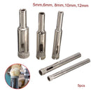 5pcs Diamond Hole Saw Drill Bit Set 5/6/8/10/12mm Tile Ceramic Glass Porcelain Marble Hole Saw