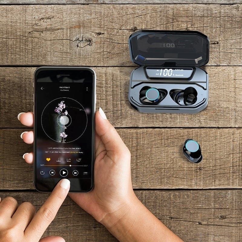 G02 TWS Wireless Dual bluetooth 5.0 In-ear Headphone Smart Touch LED Display Waterproof Earphone for Mobile Phones