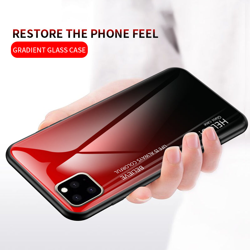 Bakeey Scratch Resistant Gradient Tempered Glass Protective Case for iPhone 11 5.8 inch