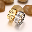 Trendy Golden Gear Ring Rotatable Silver Color Stainless Steel Rings for Men