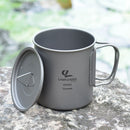 Campleader 450ml Titanium Cup Foldable Handle Water Drinking Mug With Cover Outdoor Camping