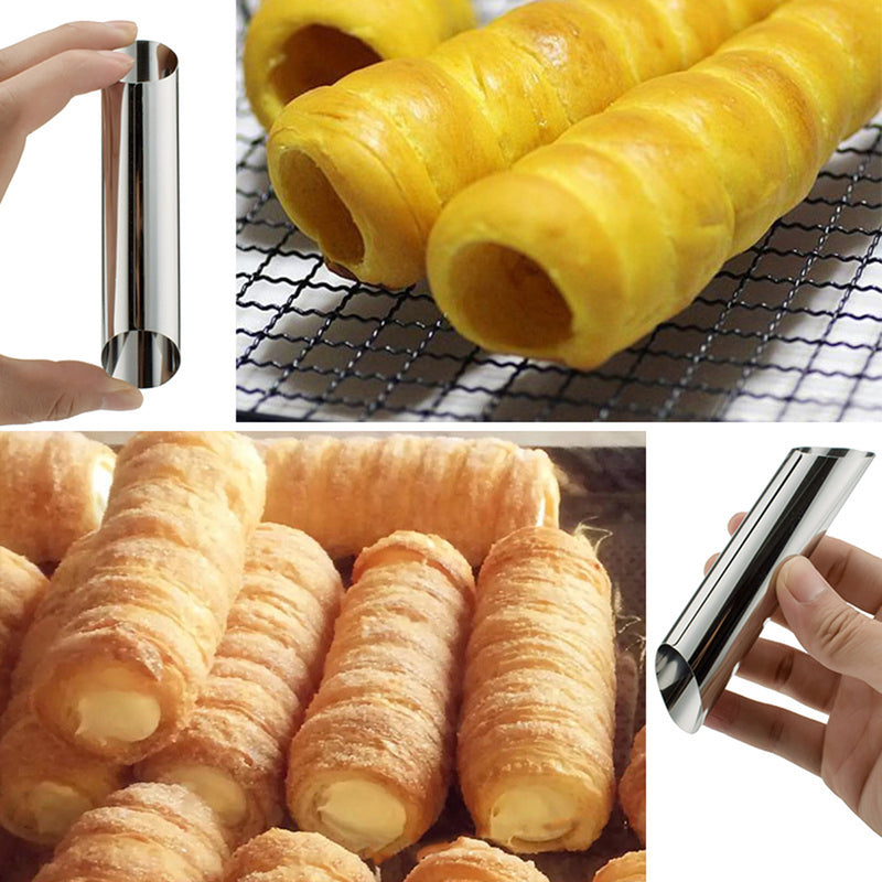 Stainless Steel Cylinder Shape Mold Croissant Roll Bread Baking Tool