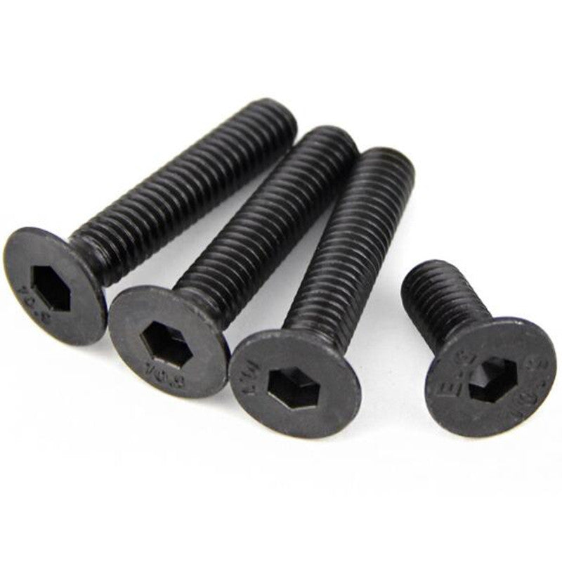 Suleve M5CH9 50Pcs M5 Hex Socket Countersunk Flat Head Screw Carbon Steel 10.9 Grade 6/8/10/12/14/16/18/20/25/30/35/40mm Optional