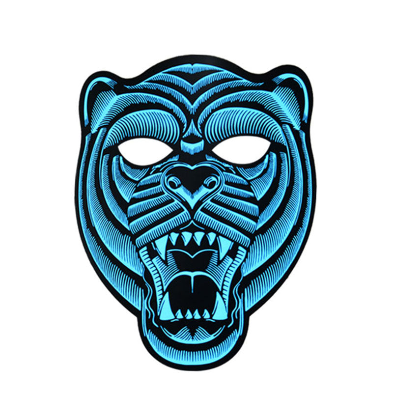 Halloween Cool Sound Voice Control LED Light Up Glowing Cosplay Party Mask Face