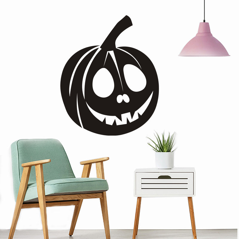 Creative Halloween Pumpkin Innovative Carved Wall Sticker Waterproof  Vinyl Art Decorative Stickers