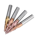 Drillpro R0.25-R2.0 *30.5*D6*75L 2 Flutes Taper Ball Nose End Mill HRC50 Milling Cutter