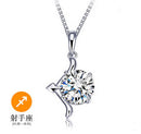 12 Constellations Gift Italina 925 Sterling Sliver Crystal Necklace for Women