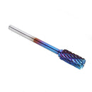 Drillpro 10Pcs 3mm Shank Blue Nano Tungsten Carbide Burrs 6mm Head Rotary File Set