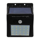 2pcs Solar Power 20 LED PIR Motion Sensor Wall Light Waterproof  Outdoor Path Yard Garden Security Lamp