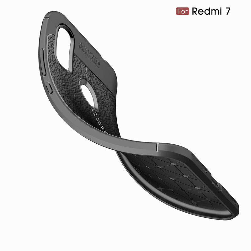 Bakeey Anti-fingerprint Litchi Silicone Soft Protective Case for Xiaomi Redmi 7/ Redmi Y3