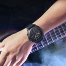 DOM M-1229BL Sport Men Watch 3ATM Waterproof Chronograph Luminous Display Genuine Leather Quartz Watch