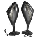 Motorcycle Smoke LED Rearview Turn Signal Mirrors For Honda/Suzuki/Kawasaki/Yamaha
