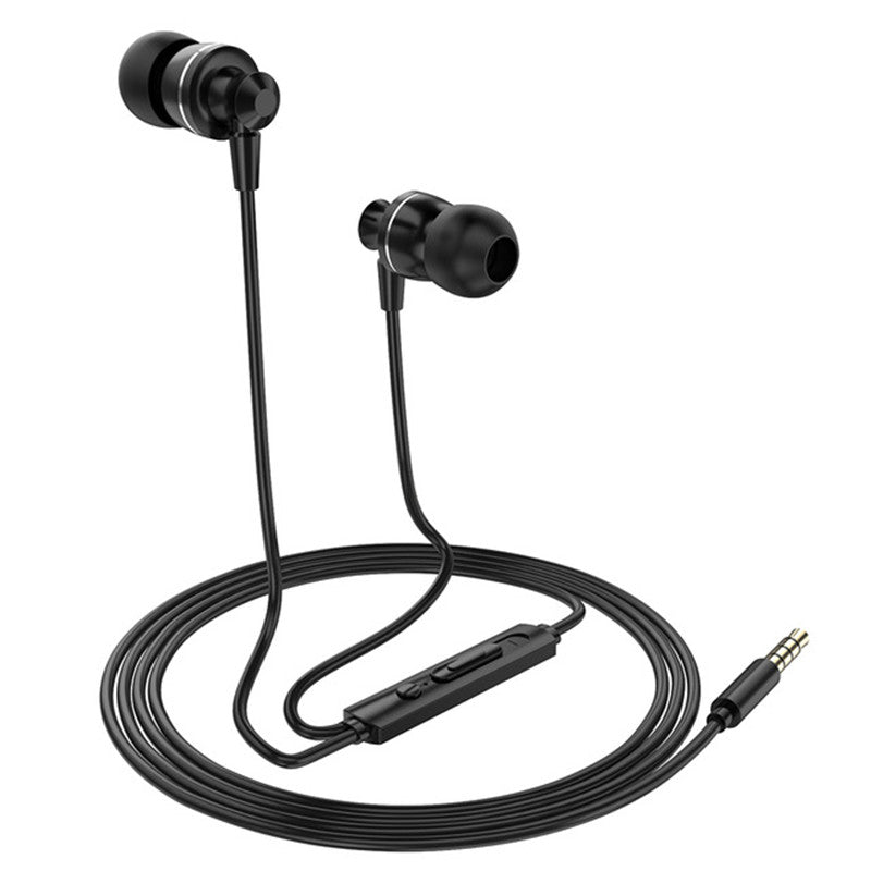 PTM D11 Super Bass Earphone Sport Noise Canceling Volume Control Headset Metal Headphone