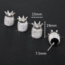 4 PCS Car Accessories Crystal Deluxe Diamonds Crown Tire Valve Stem Caps(Bl