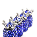 4 PCS Car Accessories Crystal Deluxe Diamonds Crown Tire Valve Stem Caps(Bl