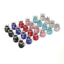 4 PCS Car Accessories Crystal Deluxe Diamonds Crown Tire Valve Stem Caps(Bl